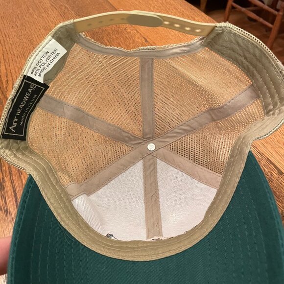 Men's Simplot Grower Solutions Snapback Green/Tan Mesh Backed Trucker Hat Cap - Picture 9 of 10